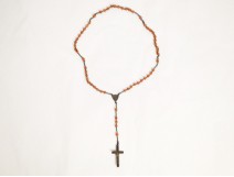 Coral Rosary Crucifix Christ 19th