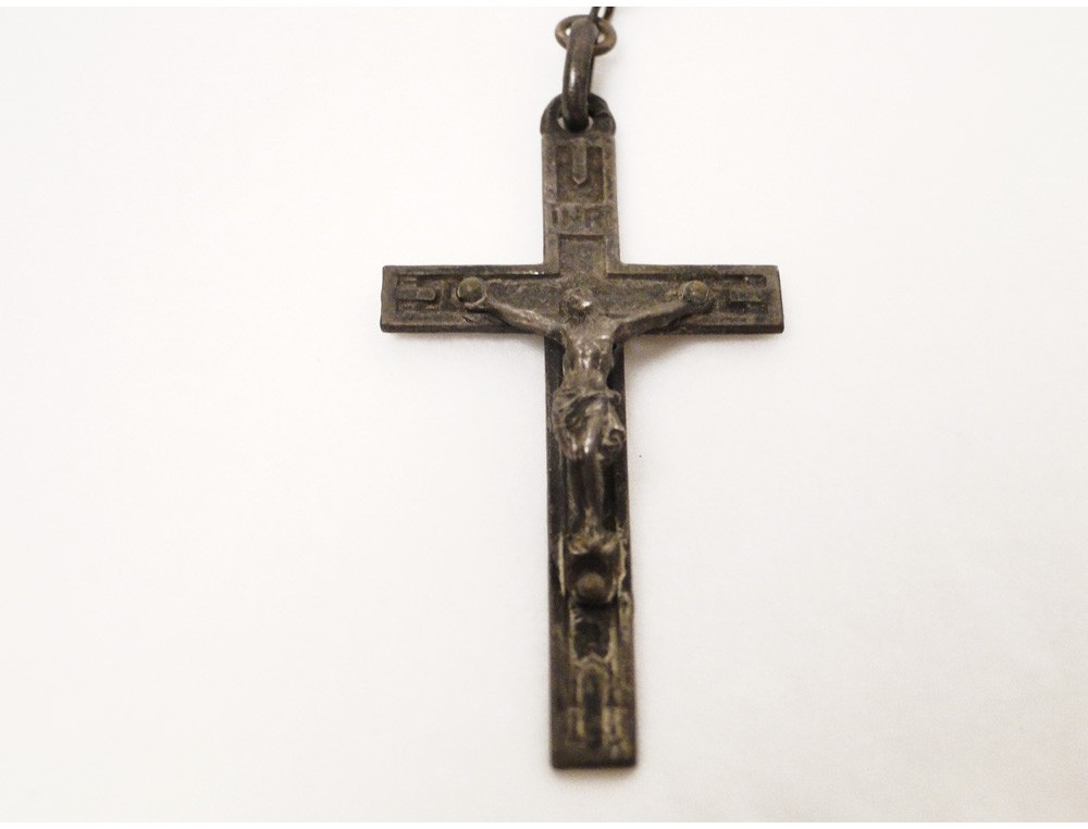 Coral Rosary Crucifix Christ 19th