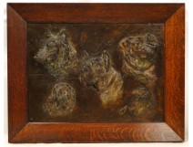 Table Bas-Relief Dogs and Birds Louis Gérardy 1918