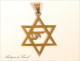 Star of David Pendant 18k Yellow Gold Jewish Israel Hebrew 20th