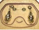 Pomponne ornament earrings Enamel Butterflies and Flowers 19th