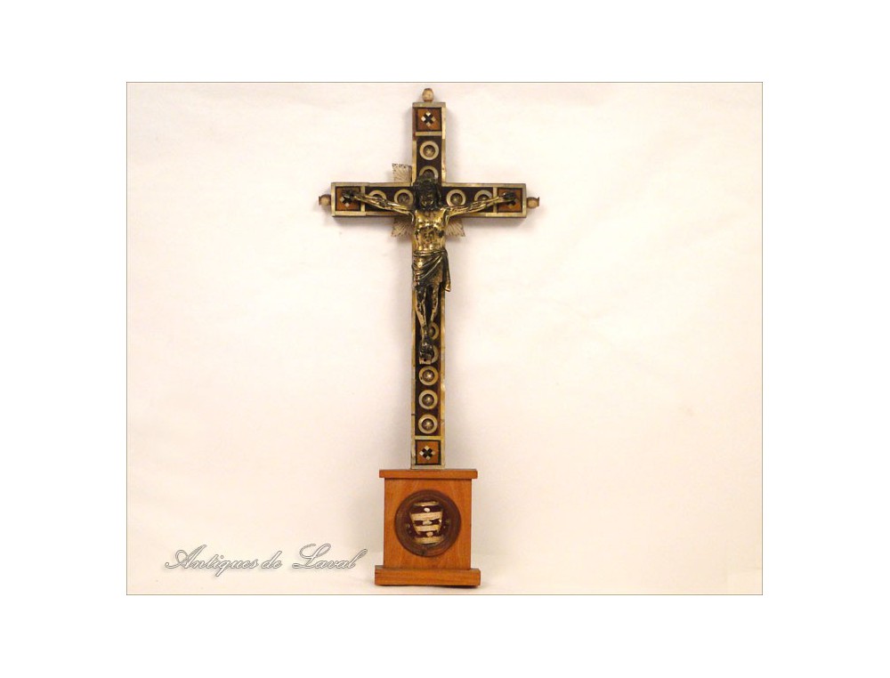Reliquary Crucifix Christ 19th Holy Jerusalem