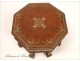 Octagonal pedestal cabinet leather gilt iron NAPIII 19th