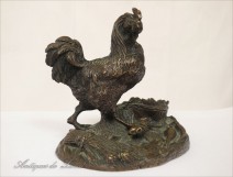Bronze Sculpture Rooster Rat and 19th