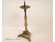 Picnic bronze candlestick candle Haute Epoque 16th