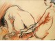 Pastel ink drawing blood Naked Women 1988