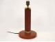 Lamp base red leather and golden brass Puiforcat Dupre-Lafont 20th