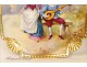 Pair of porcelain plates Characters Gilding Paris 19th Shells