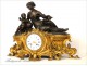Bronze clock, Woman and Cherub, Charpentier, Louis XV, XIX