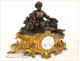 Bronze clock, Woman and Cherub, Charpentier, Louis XV, XIX