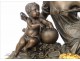Bronze clock, Woman and Cherub, Charpentier, Louis XV, XIX