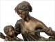 Bronze clock, Woman and Cherub, Charpentier, Louis XV, XIX