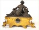 Bronze clock, Woman and Cherub, Charpentier, Louis XV, XIX