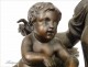 Bronze clock, Woman and Cherub, Charpentier, Louis XV, XIX