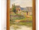 HST Painting Landscape River Hamlet Homes Toulouse Doumenq 20th