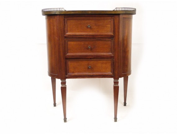 Marbre Acajou Xvi Lune Louis Demi Commode Table Petite Chevet 19e De iwZOkXTPul