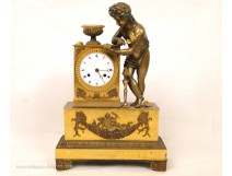 Gilt bronze clock in Love Shells, Empire, XIX