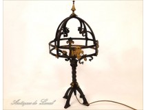 Wrought Iron Lamp Fleurs de Lys 20th