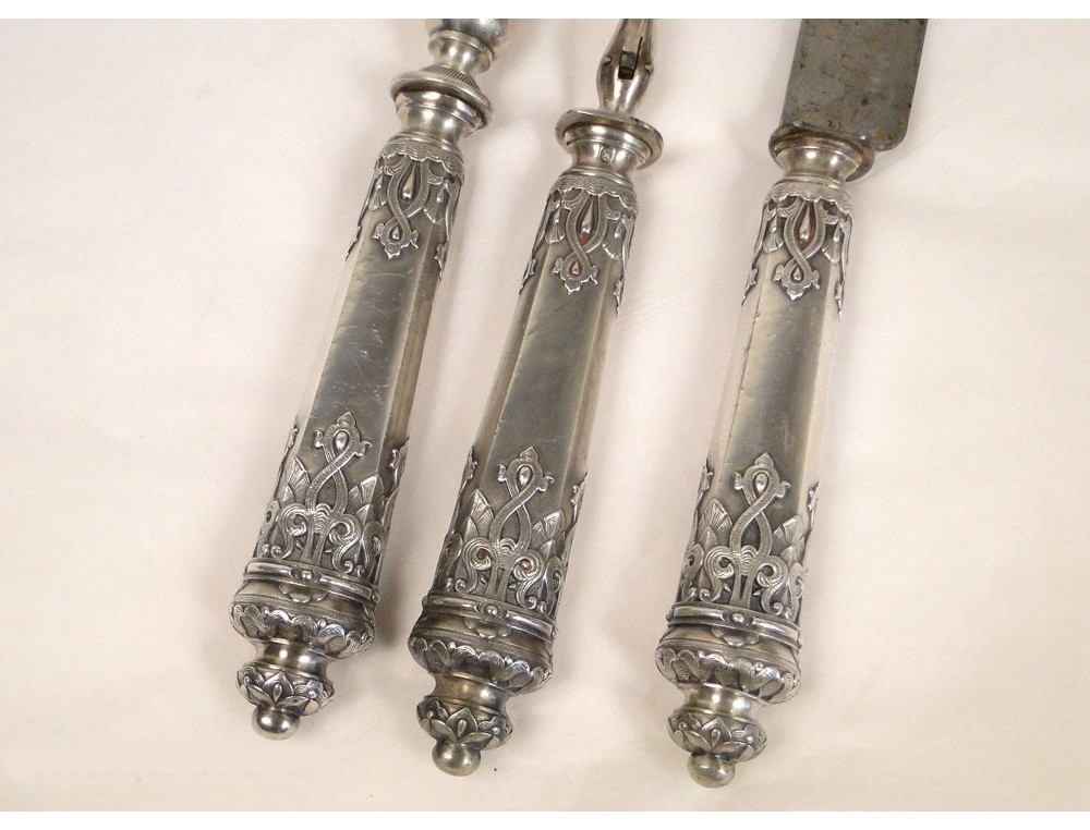 COFFRET COUVERTS À Gigot Et Salade En Argent Massif Fourré , Minerve 1Er Titre. EUR 85,00 - FR