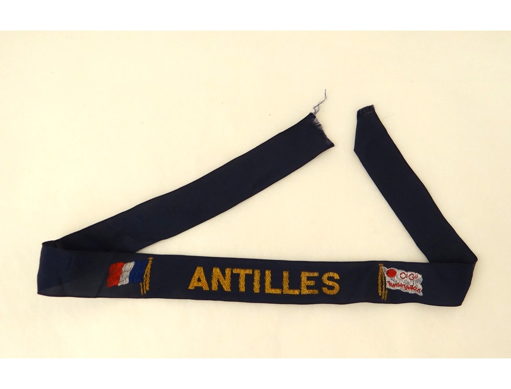 SOUS-MARIN BEVEZIERS RUBAN ancien Marine Nationale ORIGINAL U-BOOT CAP