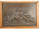 Bas-relief bronze Sheep Dog Female Children 19th