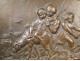 Bas-relief bronze Sheep Dog Female Children 19th
