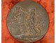 Antique bronze plate characters kiss cherubs 19th