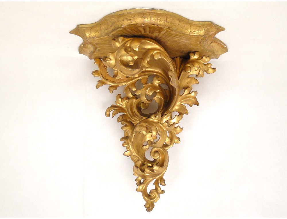 Console D Applique Murale Grande console d'applique murale Louis XV bois sculpté doré  Console D Applique Murale