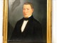 HST notable man portrait painting gilt frame 19th