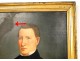 HST notable man portrait painting gilt frame 19th