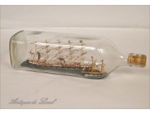 Bottle model sailing ship masts 5 19th Diorama