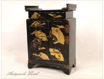 Lacquered wood cabinet range gilding NAPIII 19th