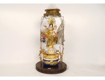 Vierge de Marseille Santibelli terre cuite Enfant Jésus ancre globe XIXème