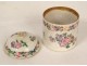 Petit pot couvert porcelaine Compagnie des Indes guirlandes fleurs XVIIIè