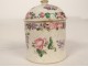 Petit pot couvert porcelaine Compagnie des Indes guirlandes fleurs XVIIIè