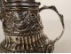 Solid silver Dutch ewer, Netherlands, bird masks, 192.46g, 19th century