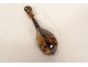 Mandoline miniature écaille ivoire inscrustation nacre XIXème siècle