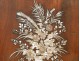 Wooden tray pearl flower garden vase 19th