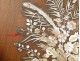 Wooden tray pearl flower garden vase 19th