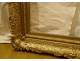 Cadre rectangulaire Barbizon bois stuqué doré feuillage acanthe XIXè siècle