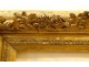 Cadre rectangulaire Barbizon bois stuqué doré feuillage acanthe XIXè siècle