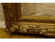 Cadre rectangulaire Barbizon bois stuqué doré feuillage acanthe XIXè siècle