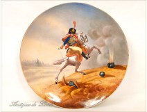 Paris porcelain dish Gericault 19th Hussar Horse