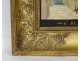 Table Saint Blaise embroidery silk threads gold silver golden frame Empire 19th