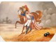 Paris porcelain dish Gericault 19th Cuirassier Horse