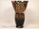 Enamel glass vase Quimper Breton P.Fouillen 20th