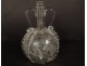 Carafe hollandaise boule verre soufflé raisin moulins bateaux XVIIIè siècle