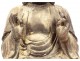 Grande sculpture bois Bouddha Amitabha 4mains Karana Mudra Dhyana Mudra 19è