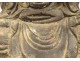 Grande sculpture bois Bouddha Amitabha 4mains Karana Mudra Dhyana Mudra 19è