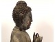 Grande sculpture bois Bouddha Amitabha 4mains Karana Mudra Dhyana Mudra 19è